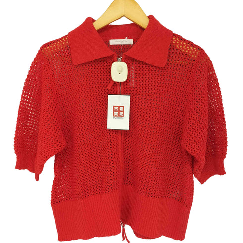 ショコラフィネローブ chocol raffine robe 襟付きメッシュ編みカーディガン レディース FREE